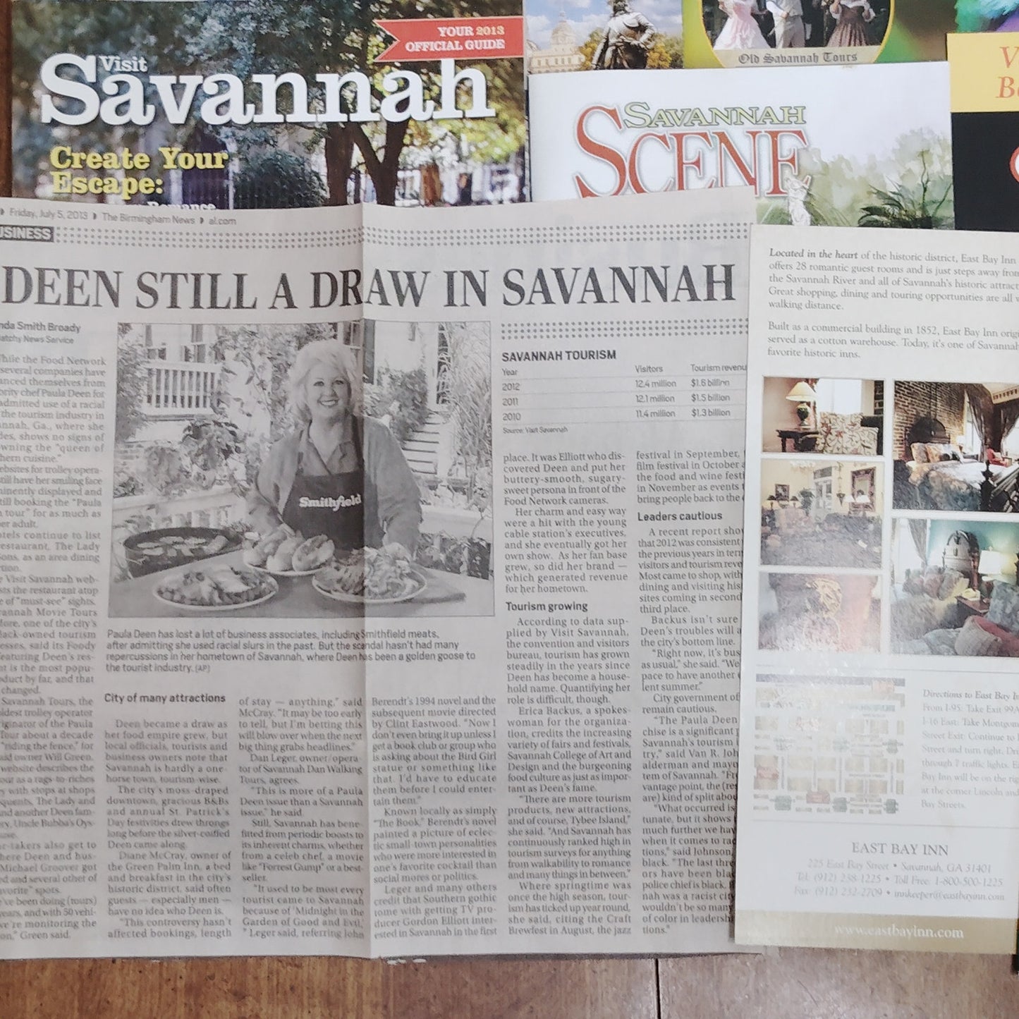 Savannah GA Travel Ephemera Lot - 2013 Collection of Paper & Cardstock Souvenirs