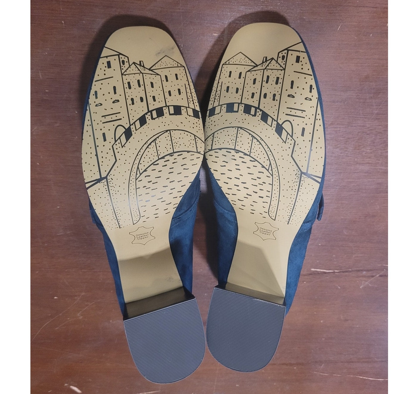 Bella Vita Ashton Pump – Navy Suede Leather, Womens 9 XW, Block Heel Square Toe