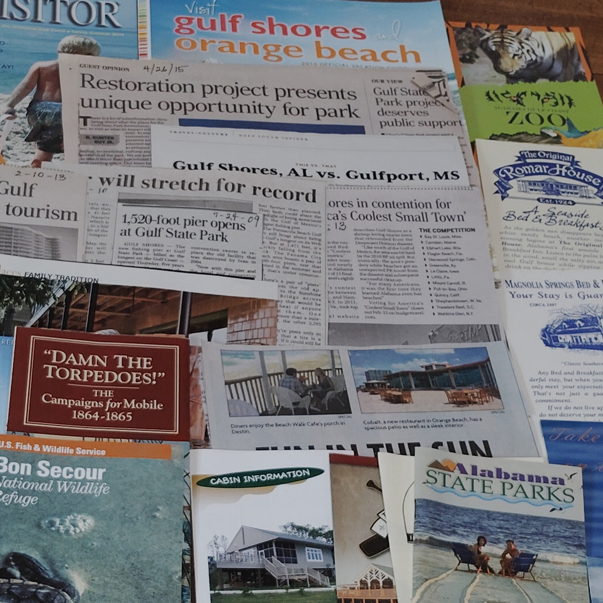Gulf Shores, AL 2009 Travel Ephemera Lot - Brochures, Guides, Newspapers