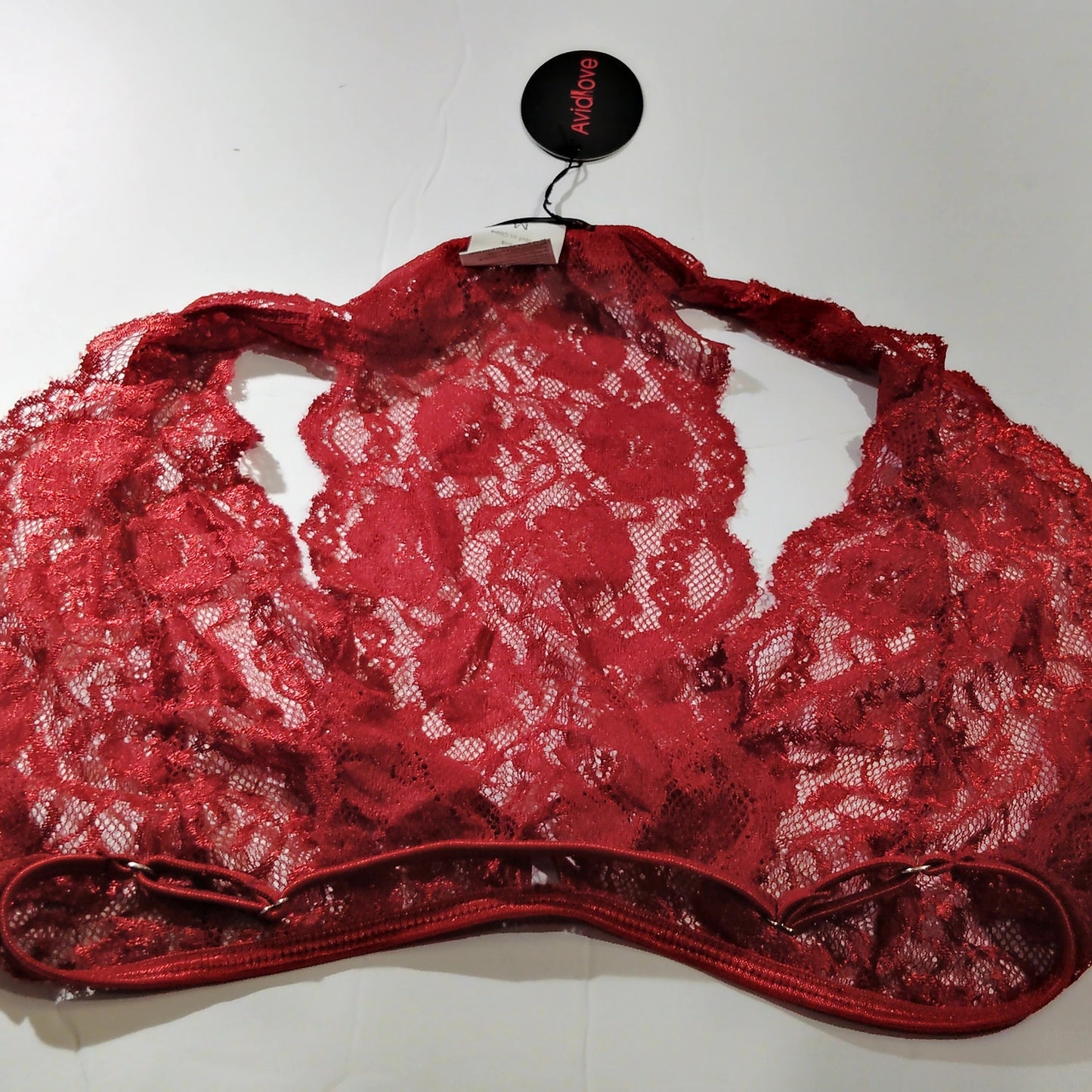 Avidlove Women’s Lace Bralette – Burgundy – Medium – NWT