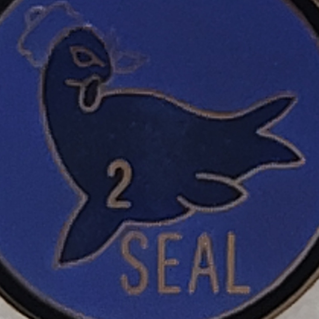 U.S. Navy SEAL Team 2 "Seal in Cap" Novelty Hat/Lapel/Brooch Pin, Enamel Metal