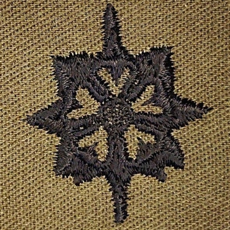 Army Officer Military Intelligence Subdued Collar Patch Pr. Vietnam BDU OD Twill