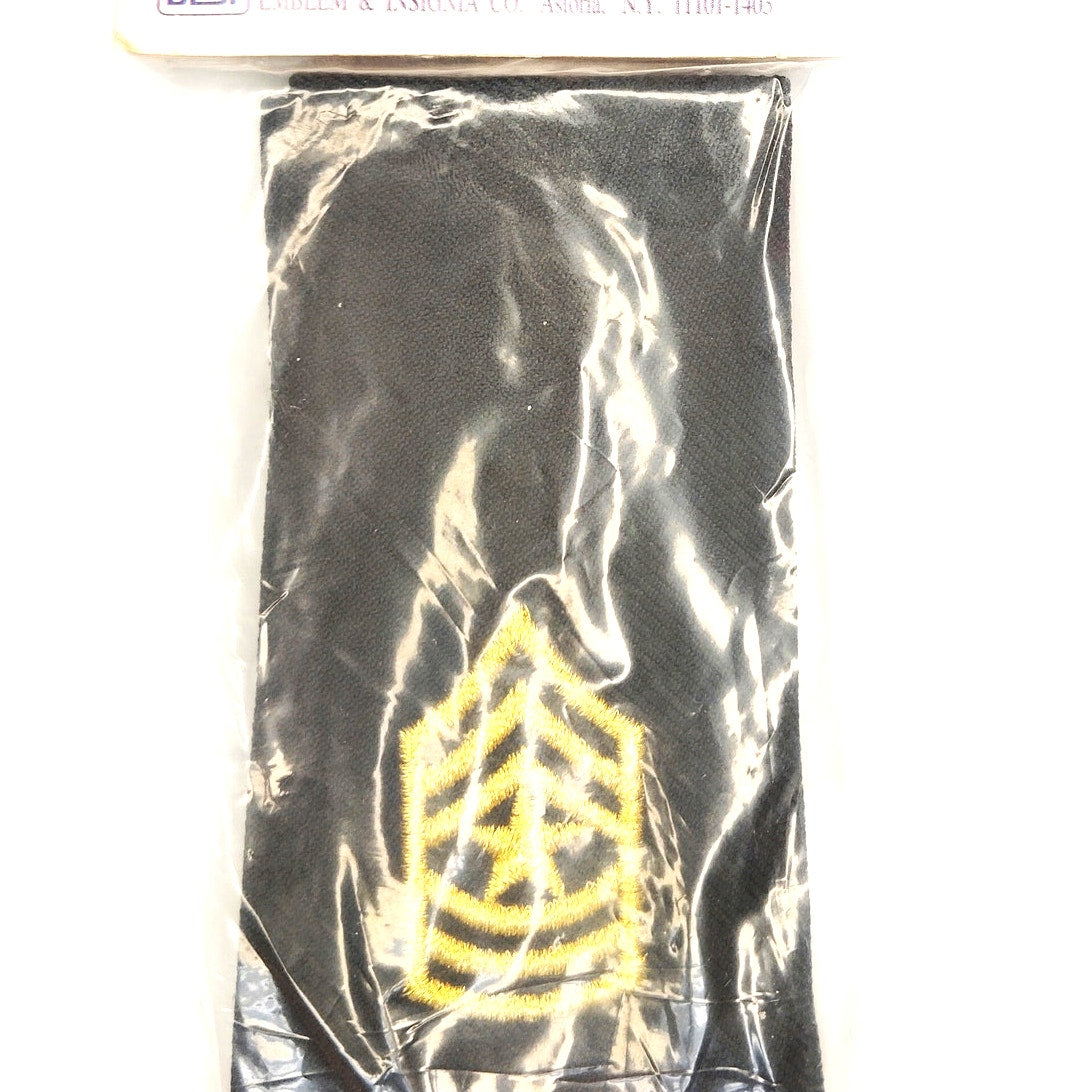 US Army Sergeant Major E‑9 Epaulets Gold on Black Men’s 4‑3/8" × 2‑3/8" Pair