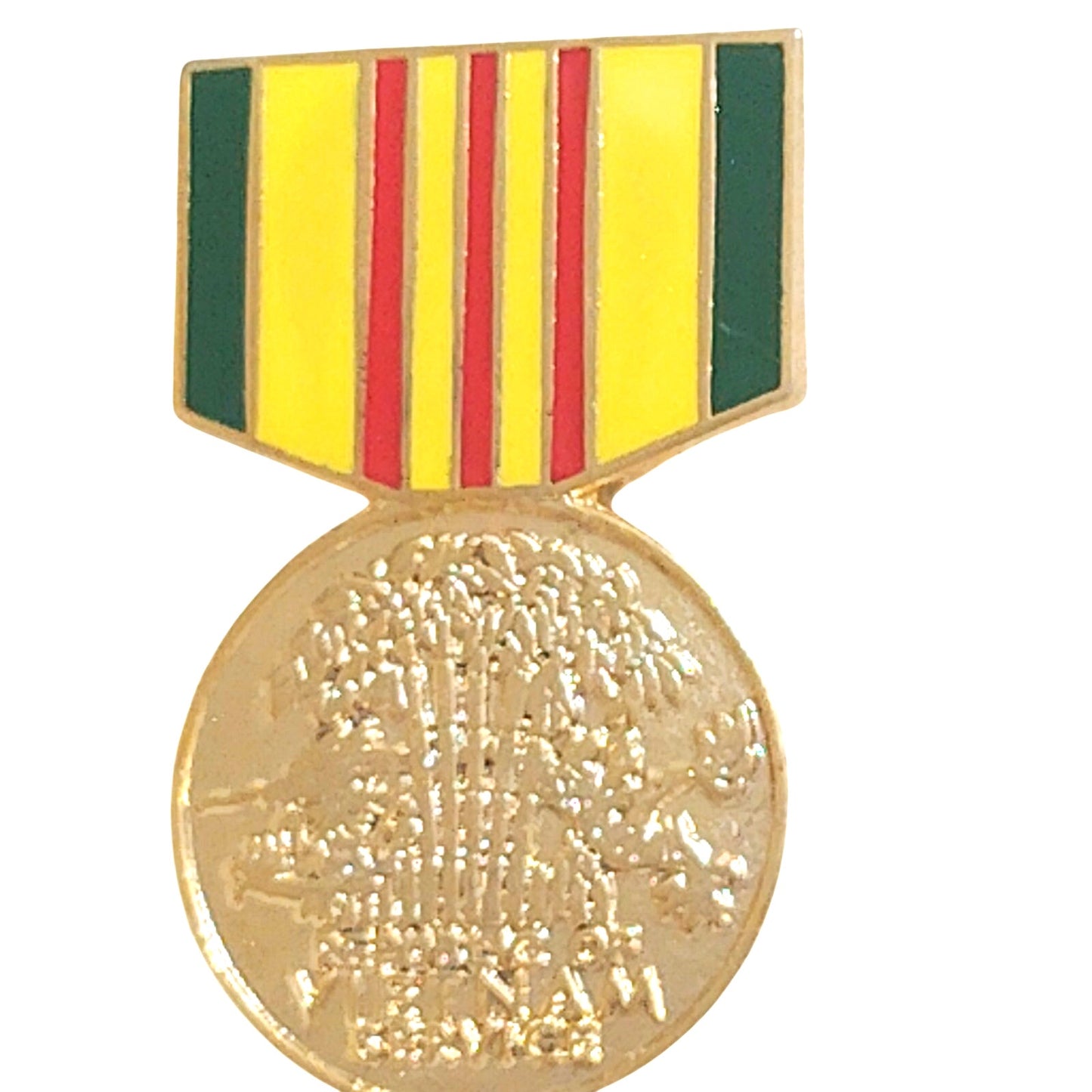Vietnam Service Miniature Medal Novelty Hat/Lapel/Brooch Pin, 1‑1/8" × 3/4"