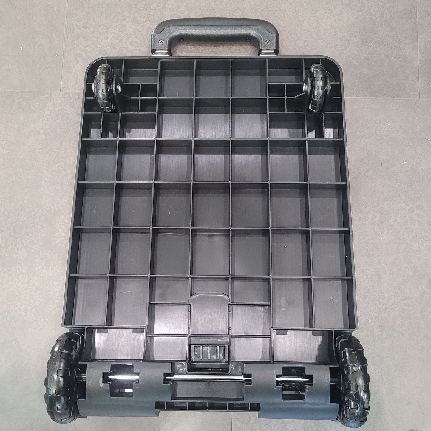 HD Folding Trolley Cart, 220 lb Cap., 4 Wheels, Bungee Cord, Telescopic Handle