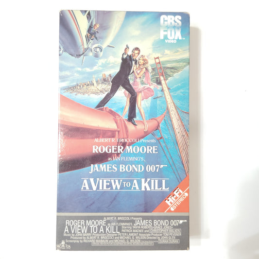 A View to a Kill VHS 1985 Roger Moore Christopher Walken James Bond Action