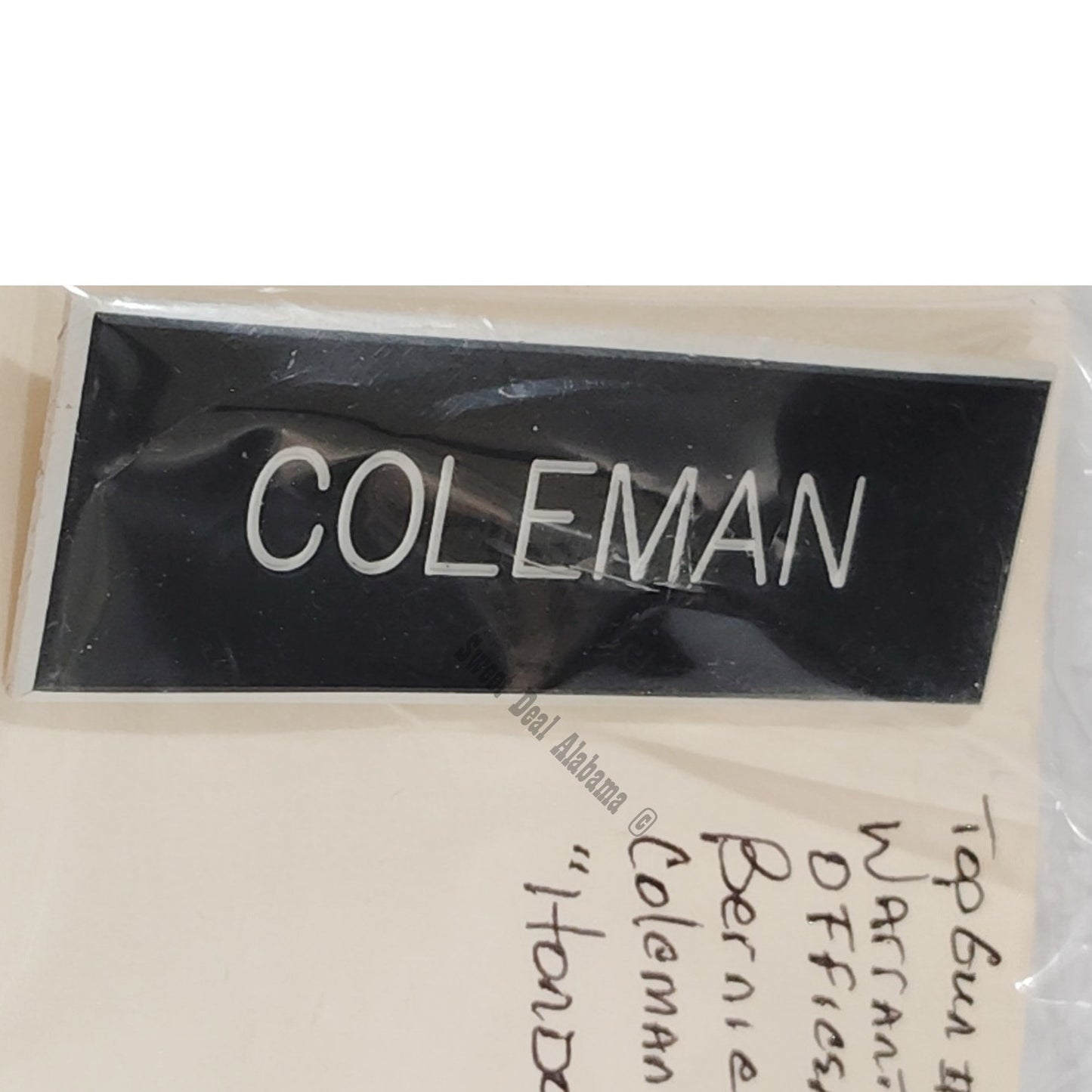 Top Gun II Warrant Officer 4 (WO4) Bernie "Hondo" Coleman, USAF Name Tag 4" x 1"