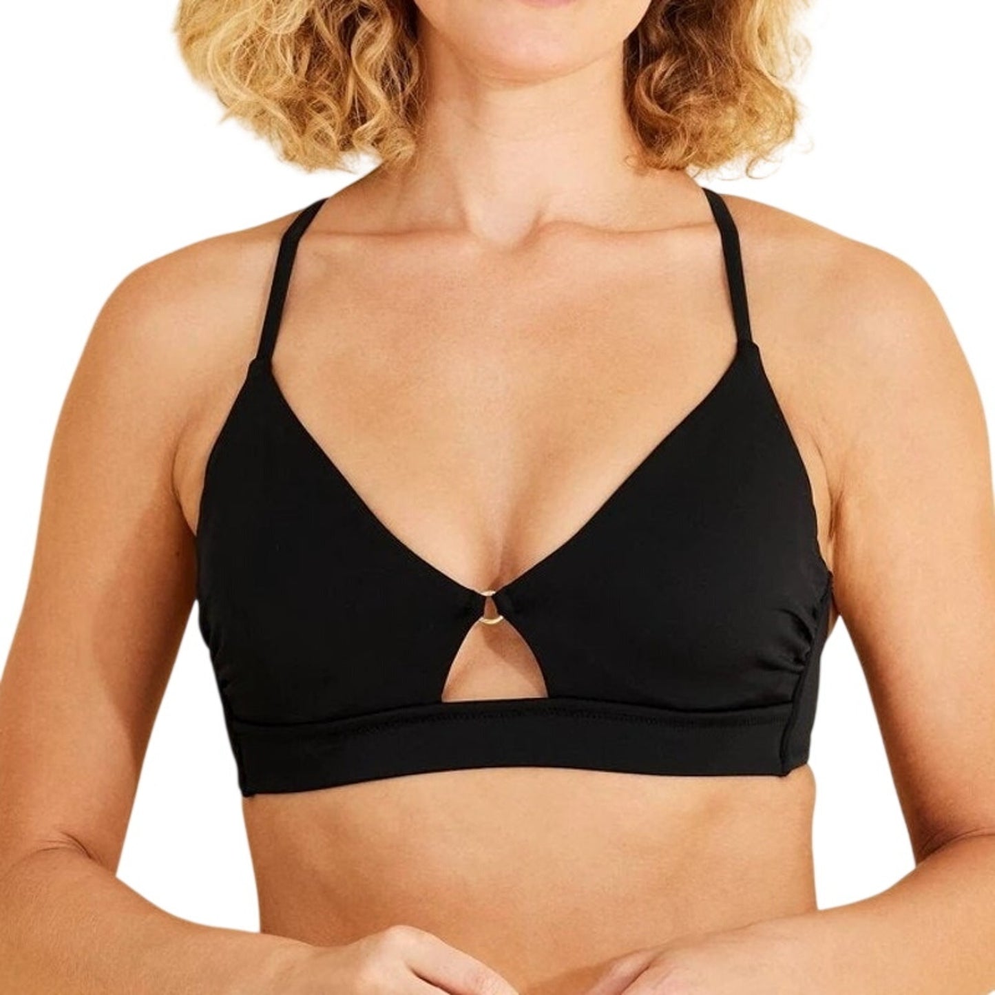 Women’s Longline Ring Detail Underwire Bikini Top – Shade & Shore Black 32B