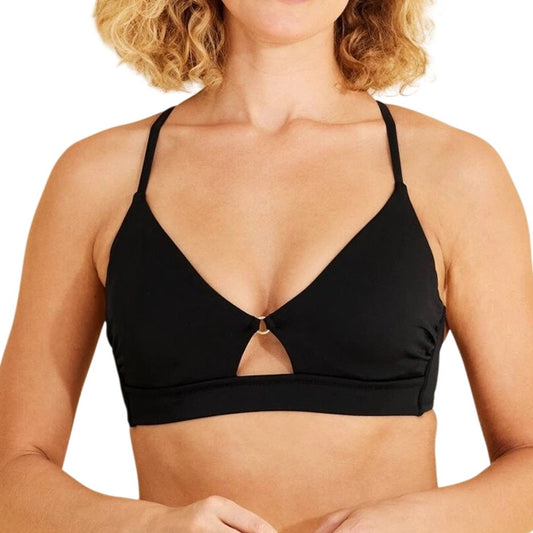 Women’s Longline Ring Detail Underwire Bikini Top – Shade & Shore Black 32B