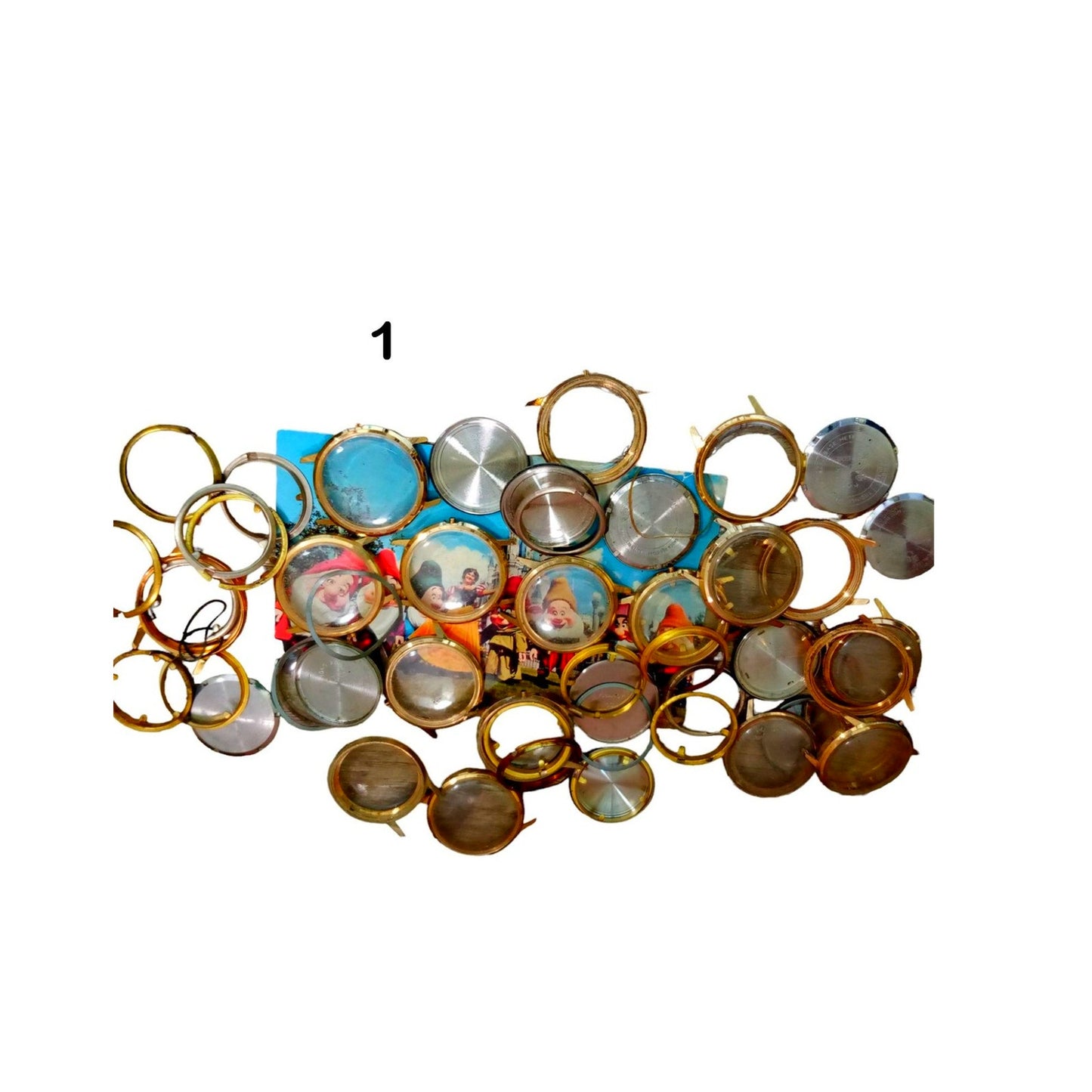 Steampunk Craft Supplies, Watch Cases, Bezels, Crystals, Backs - 8 oz Bag #4