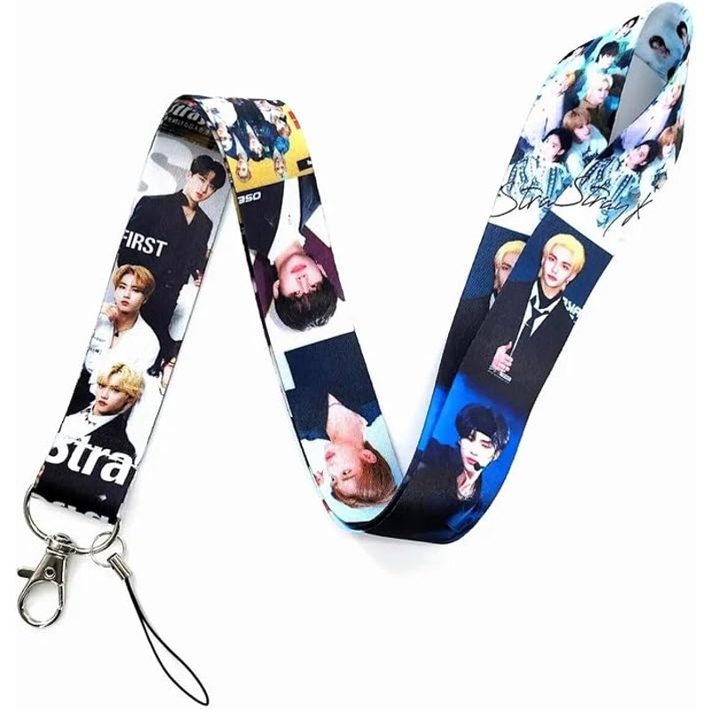Stray Kids 17.7" Lanyard Keychain – K‑Pop ID Badge Holder, Phone Pin Strap