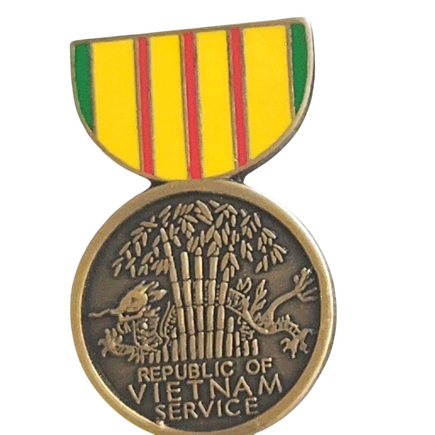 Vietnam Service Medal Metal Mini Novelty Hat, Lapel Pin 1‑1/8" × 3/4"