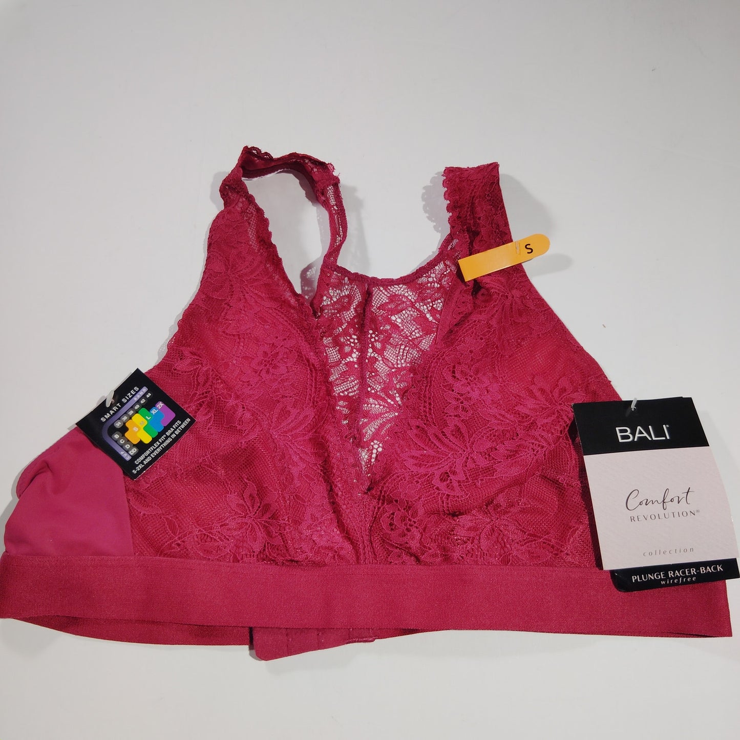 Bali Comfort Revolutionize Wireless Plunge Bralette – Deep Cerise – Small