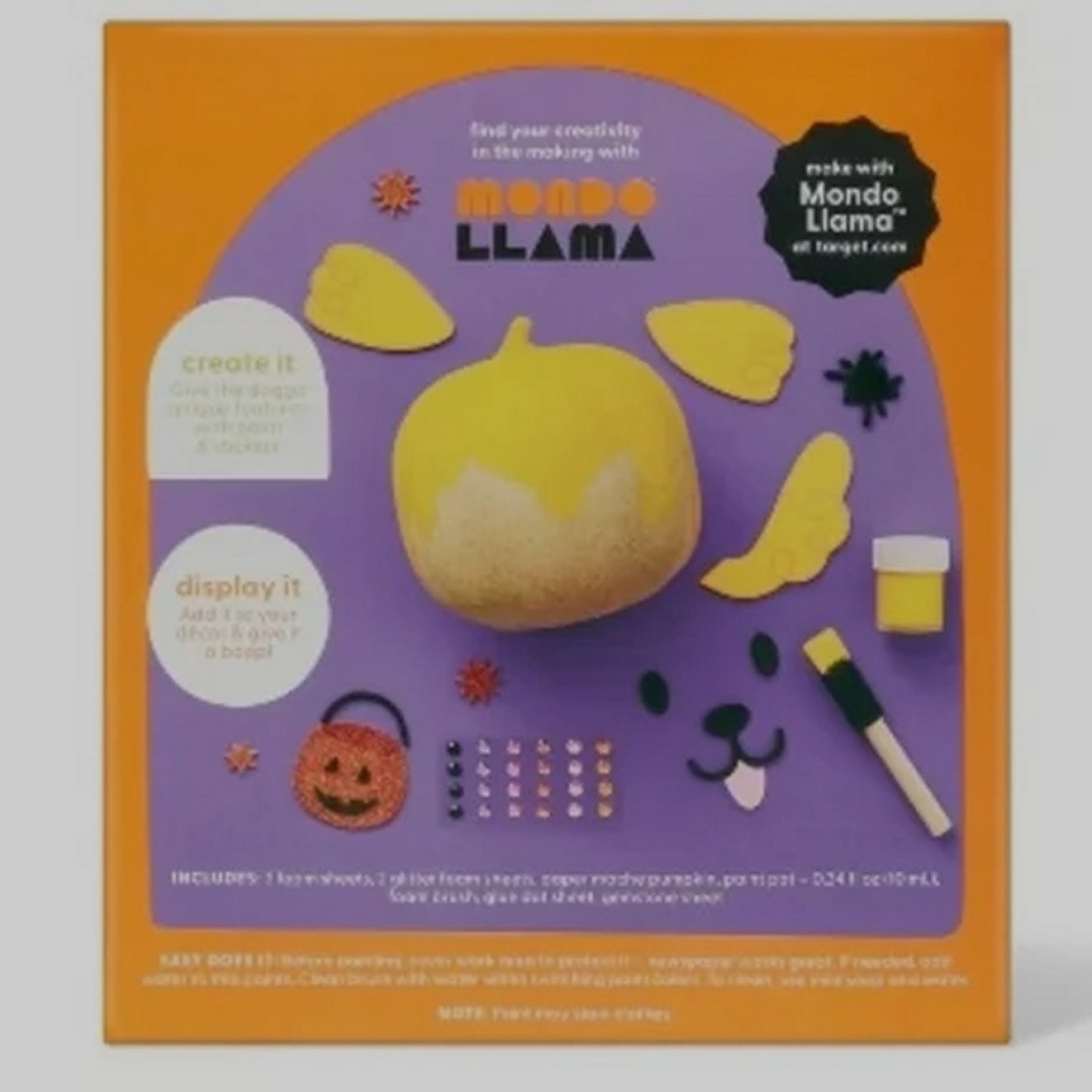Kids Crafts - Paper Mache Dog Pumpkin Painting Kit – Mondo Llama
