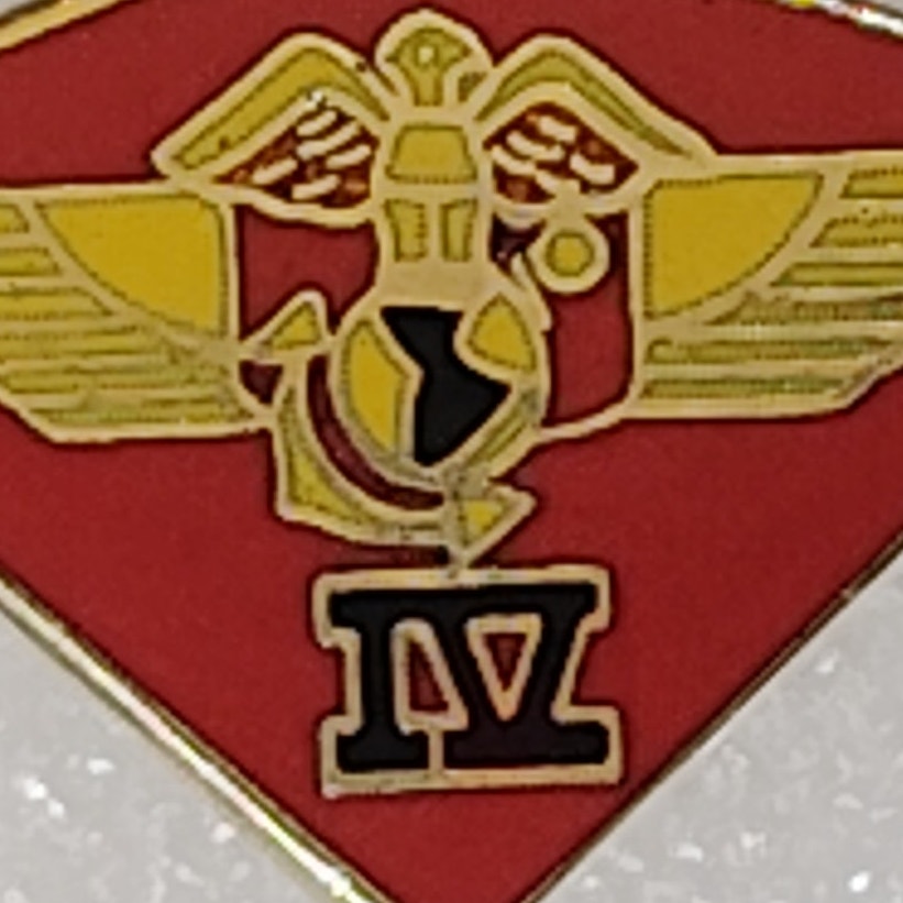 4th Marine Aircraft Wing Novelty Hat/Lapel/Brooch Pin, Enamel Metal, Rubber Back