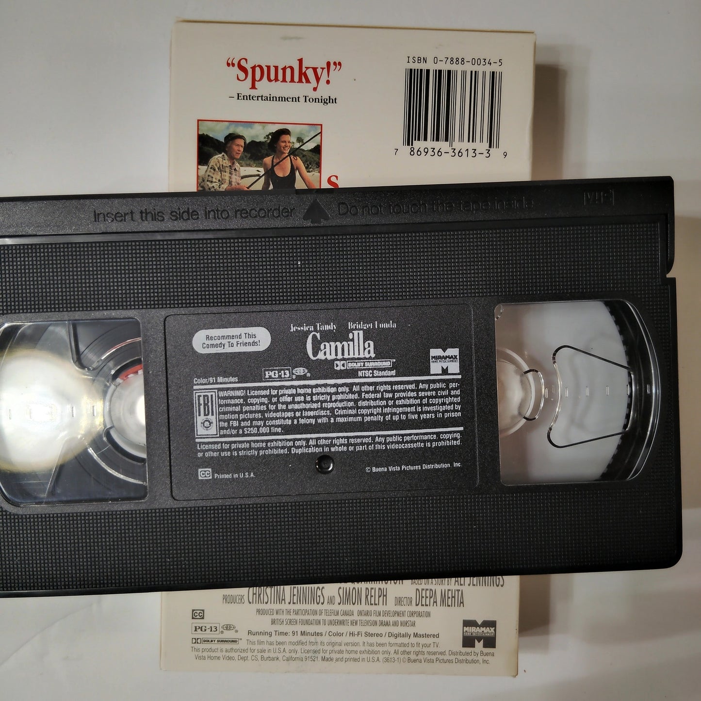 Camilla VHS 1994 Jessica Tandy Bridget Fonda Deepa Mehta Comedy Drama Disney