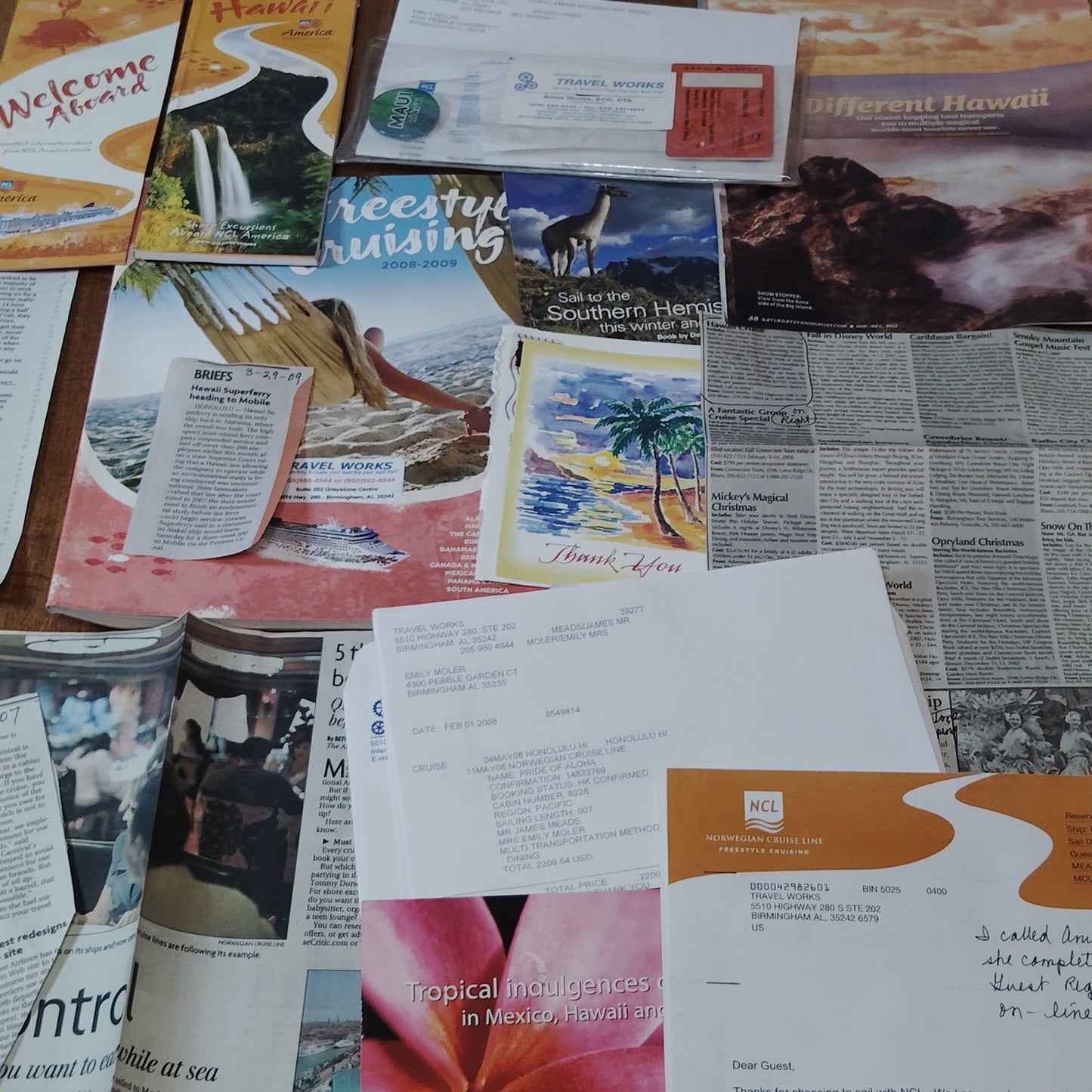 2008 NCL Hawaiian Cruise Ephemera Collection - Freestyle Cruising Memorabilia