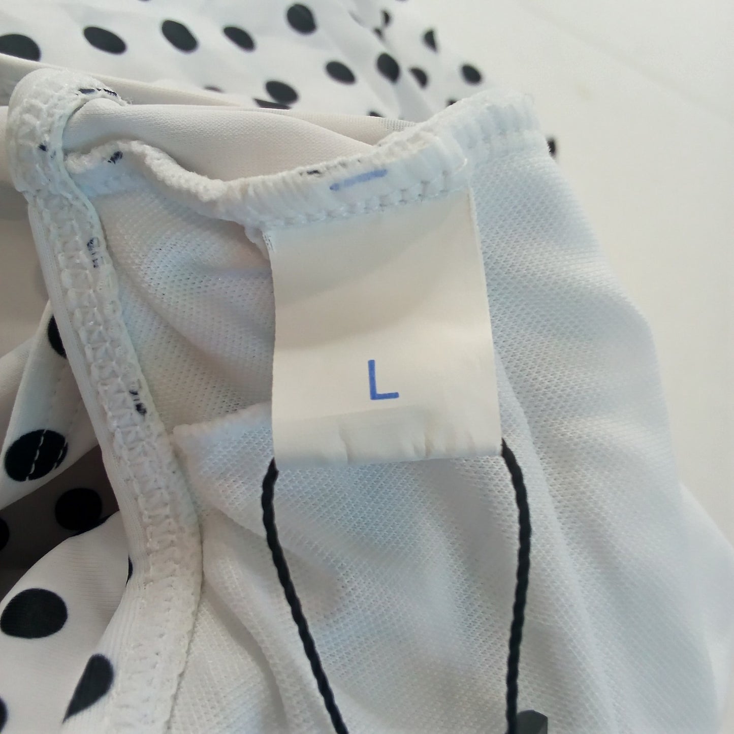 Aqua Eve Polka Dot Ruffle Tankini Top Women’s Large Swimwear