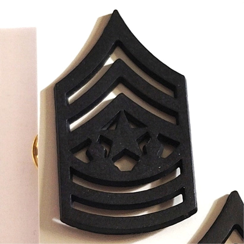 US Army CSM E‑9 Subdued Rank Insignia Novelty Hat, Lapel Pins Set 1‑3/8" × 3/4"