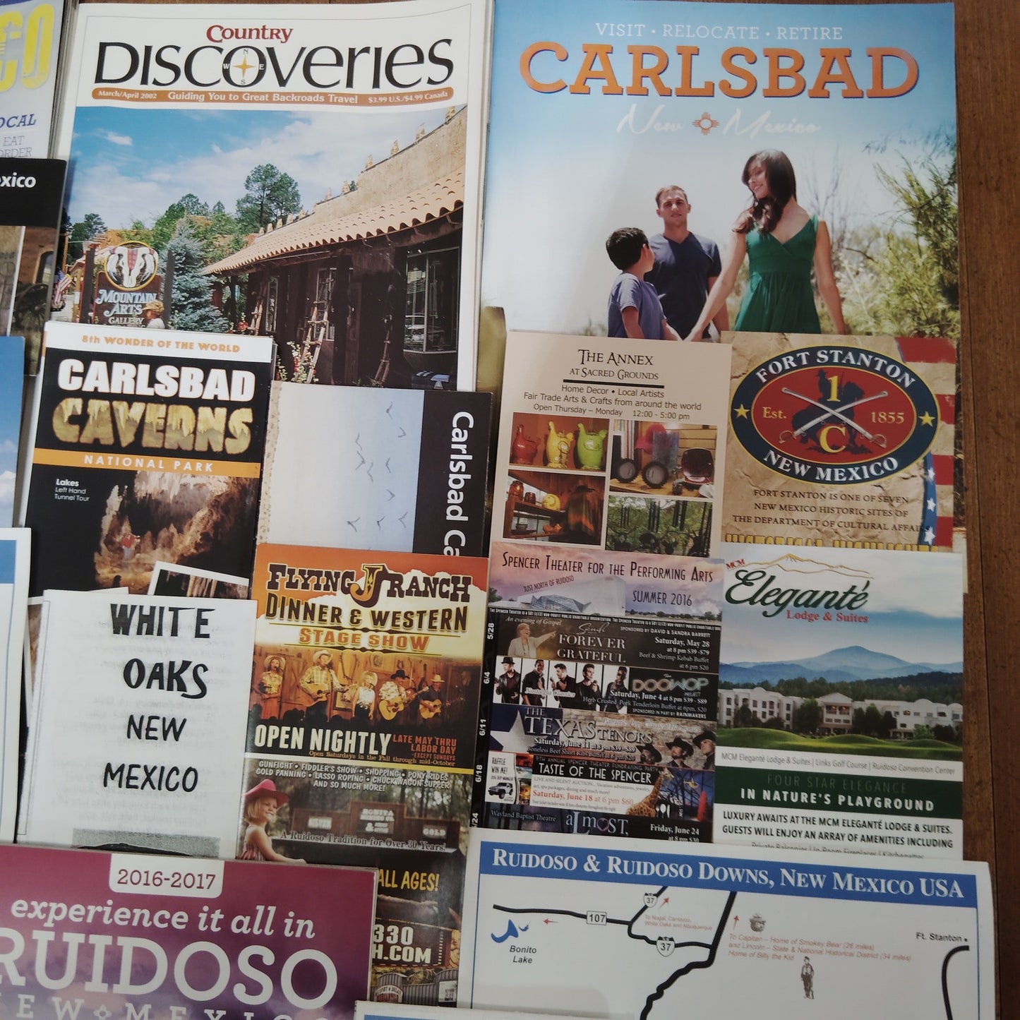 2016-2017 New Mexico Travel Guide & Ephemera Lot - Ruidoso, Carlsbad NM Brochures