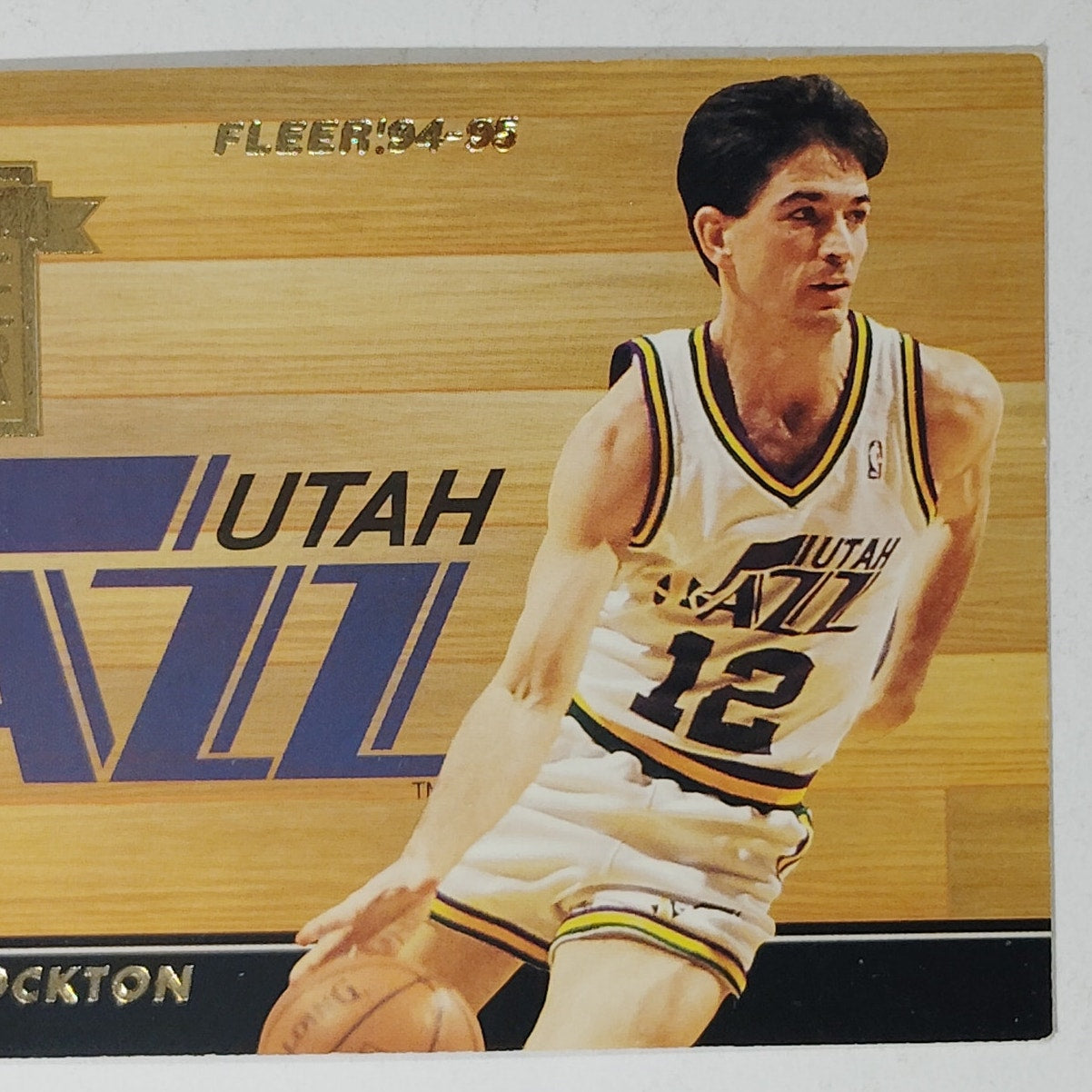 1994-95 Fleer John Stockton No. 8 – League Leader – Jazz – Guard – VG/EX