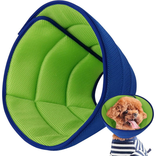 Soft Dog Cone Collar – Adjustable Comfy Recovery E‑Collar Medium Blue – NIP
