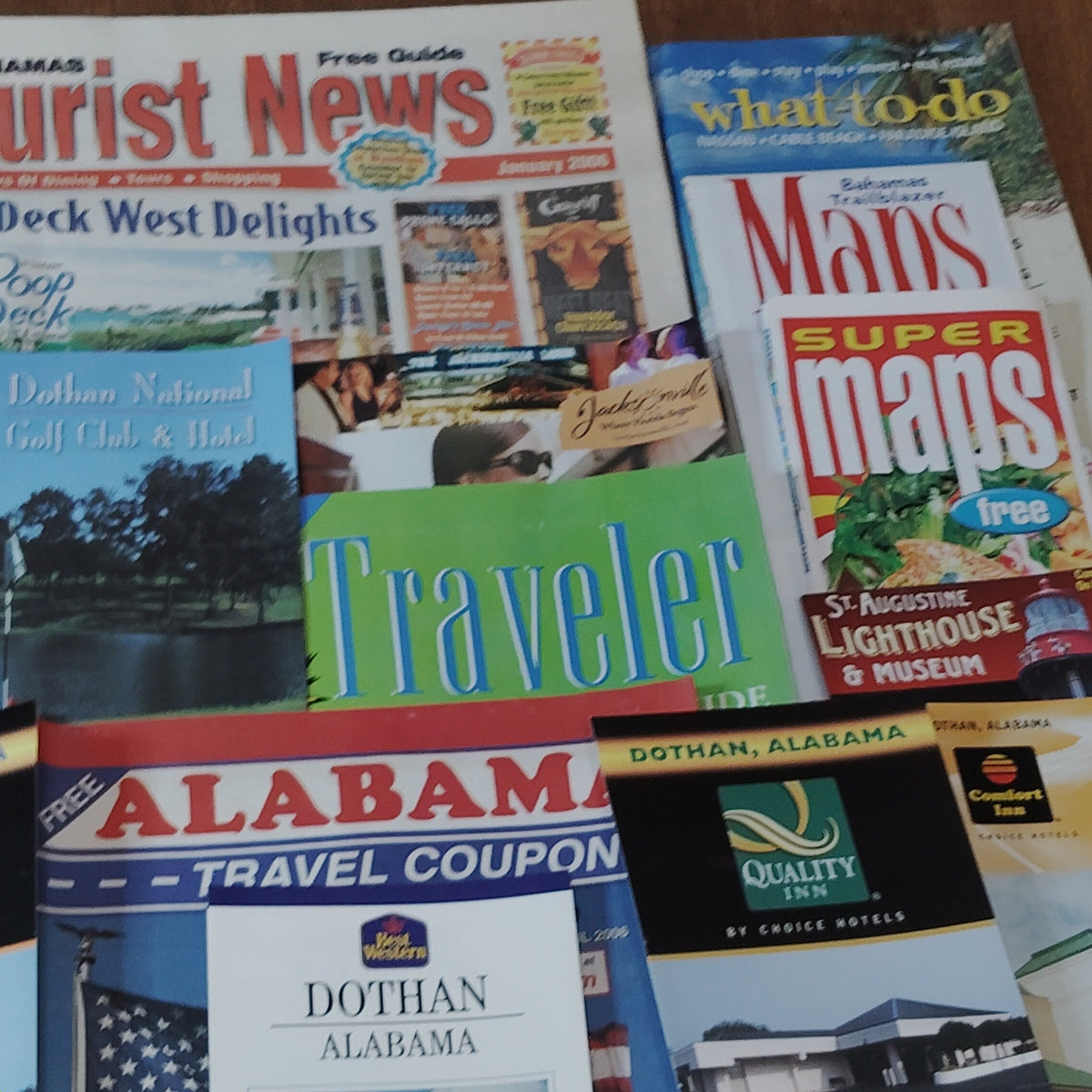 2006 Bahamas & Alabama Travel Ephemera Lot – Brochures, Guides & Souvenirs