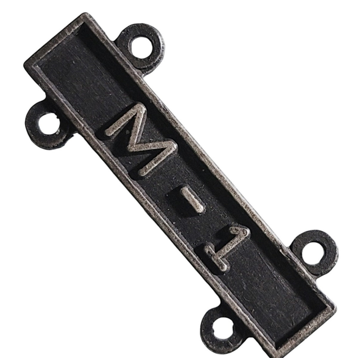 Military Qualification Bar, M-1, 1/2"H x 1"W, Silver Text, Black Background