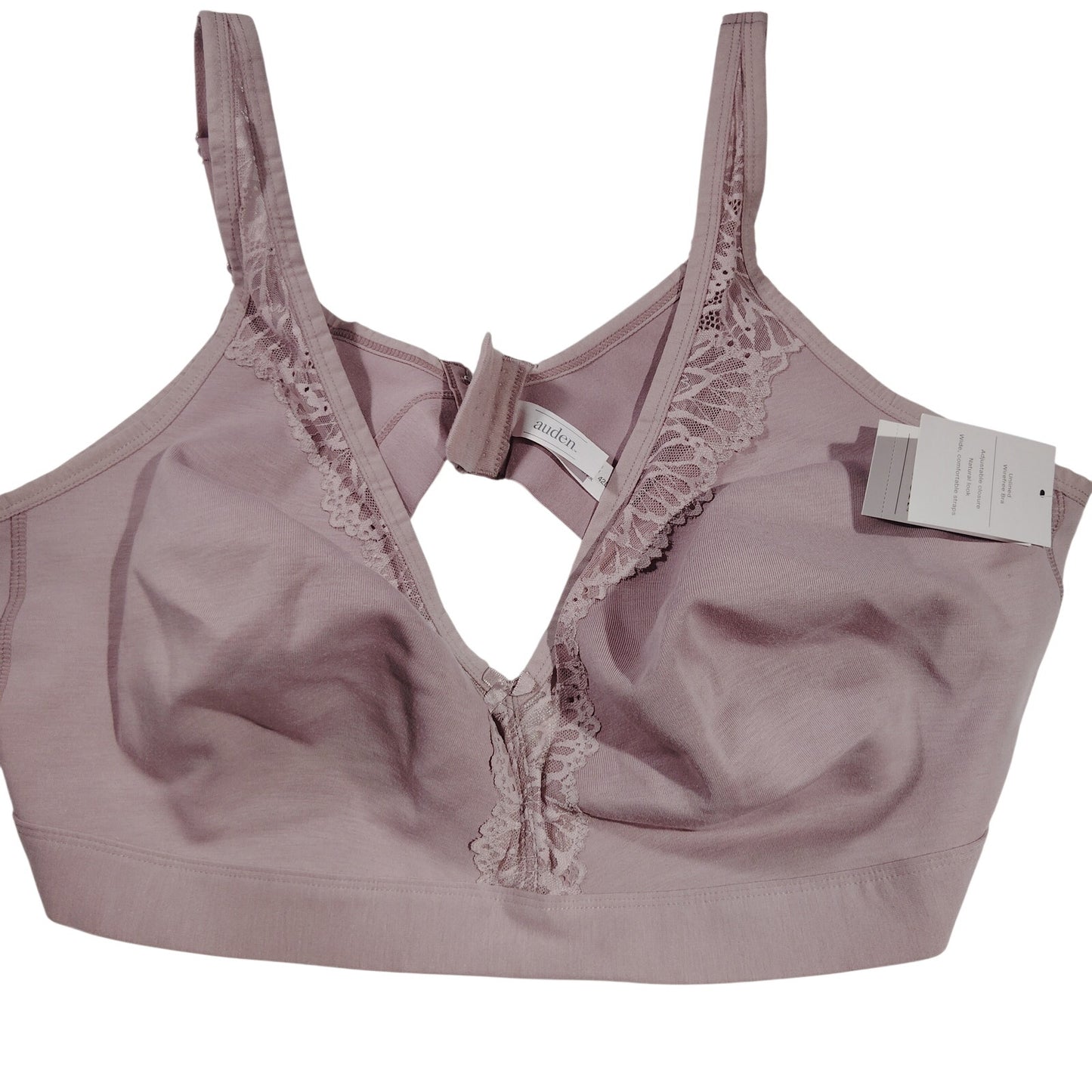 Auden Plus Size Wirefree Bra – Pink – 42DDD / 42F – Unlined – Women’s