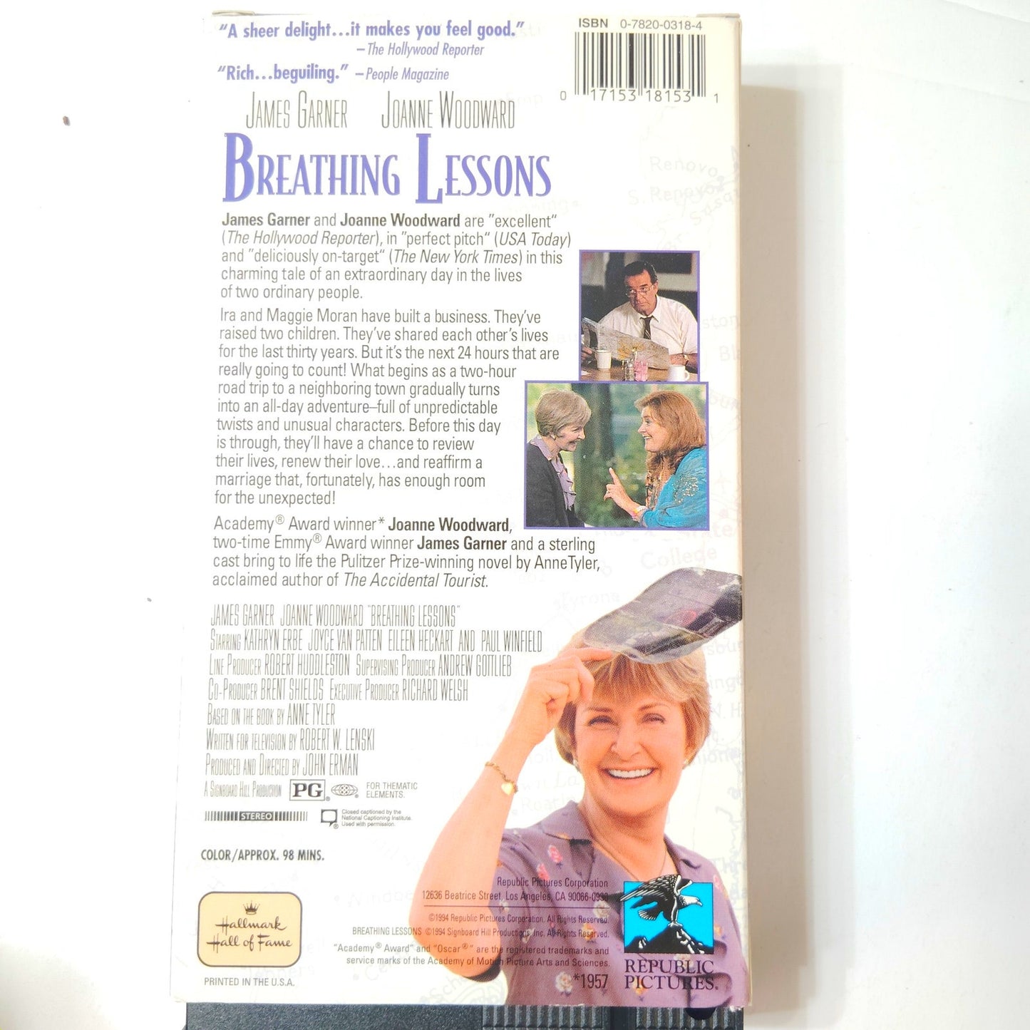 Breathing Lessons VHS 1994 James Garner Joanne Woodward Republic Pictures Drama