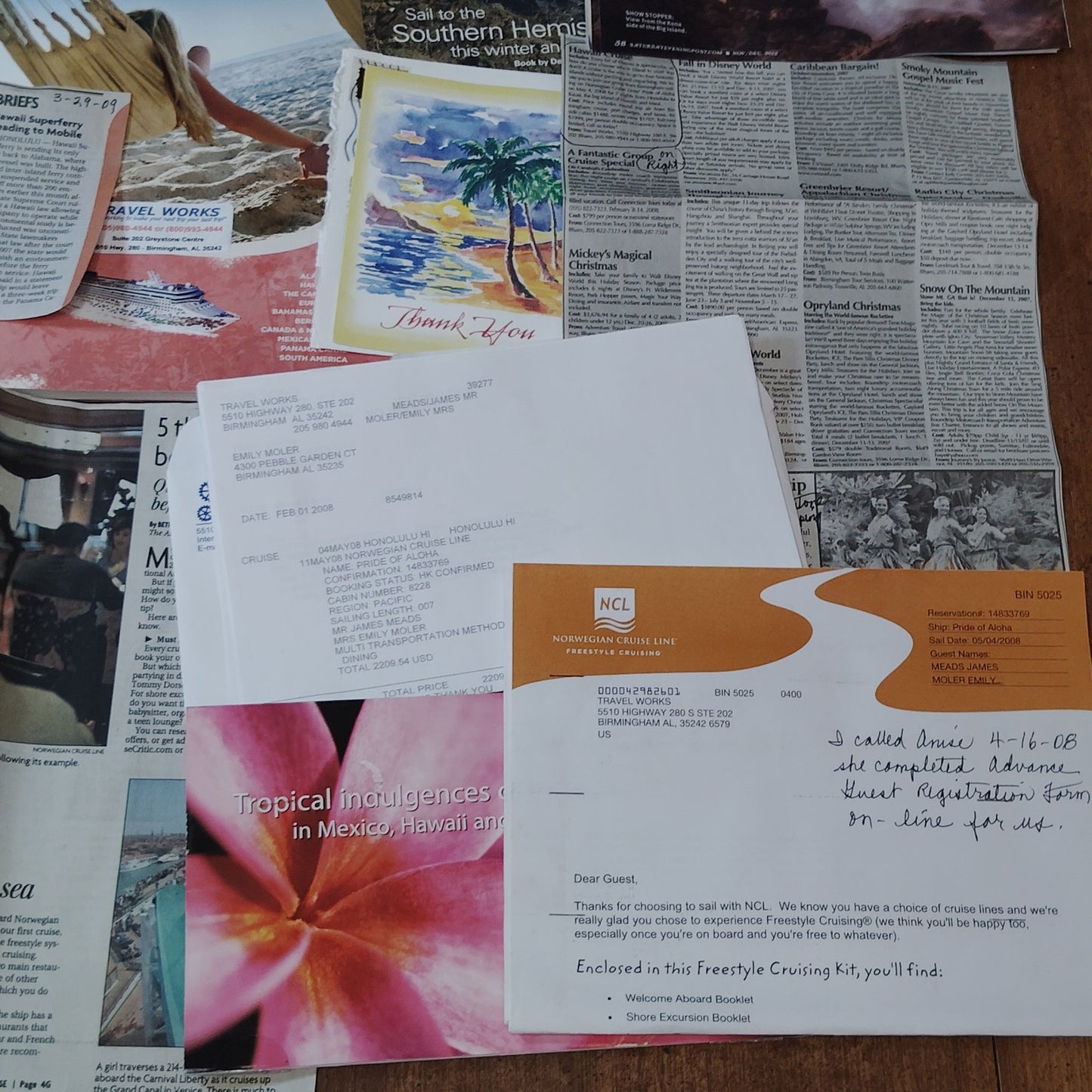 2008 NCL Hawaiian Cruise Ephemera Collection - Freestyle Cruising Memorabilia