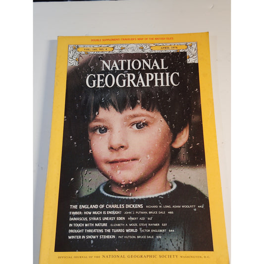 National Geographic Magazine – April 1974, Charles Dickens, Damascus, Timber