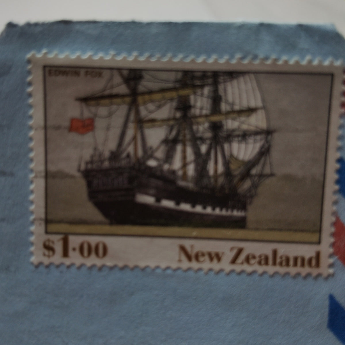 1990 New Zealand Aerogramme Cover Wellington Postmark $1.00 Ship Stamp Airmail