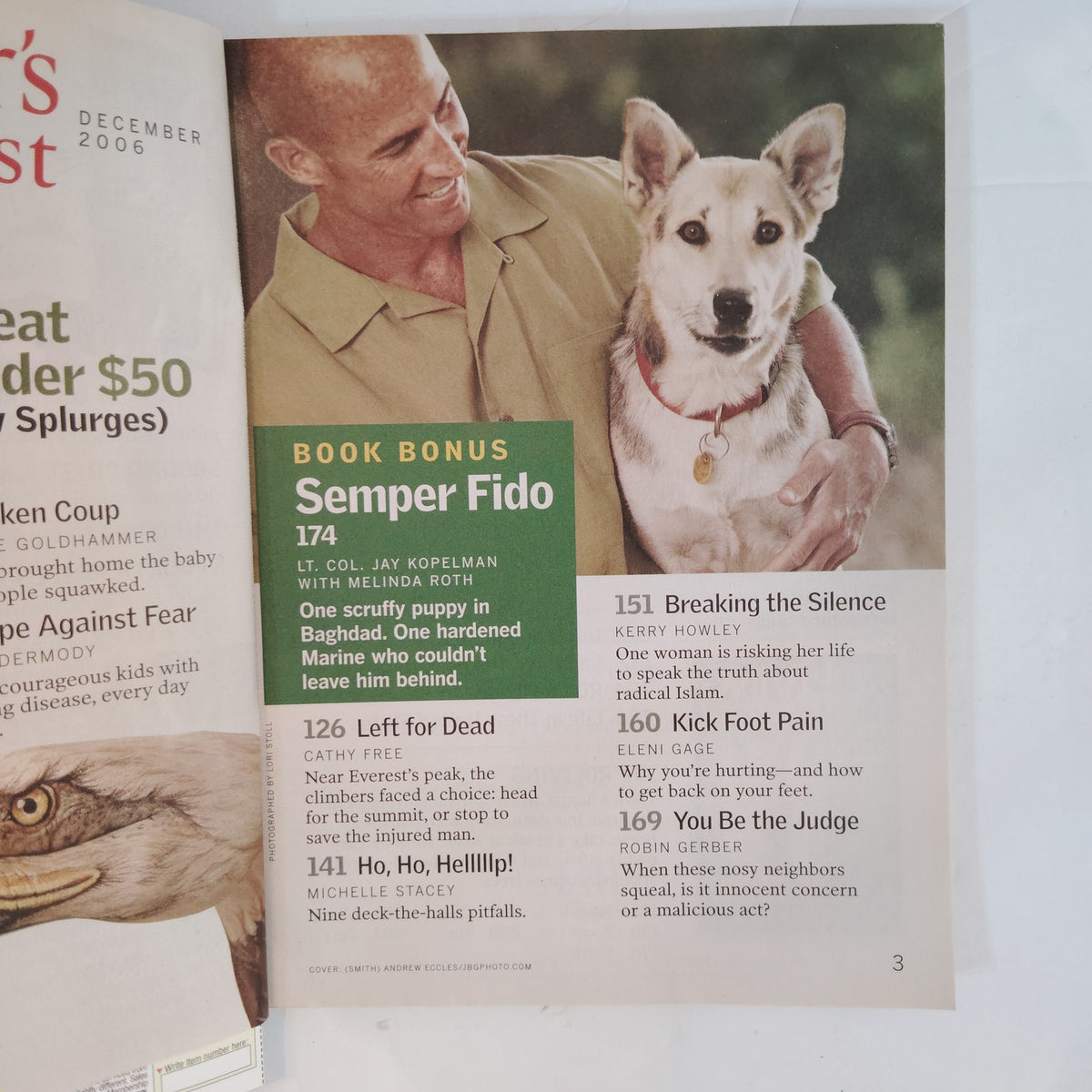 Reader's Digest December 2006 Large Print - Real-Life Miracles, Will Smiith