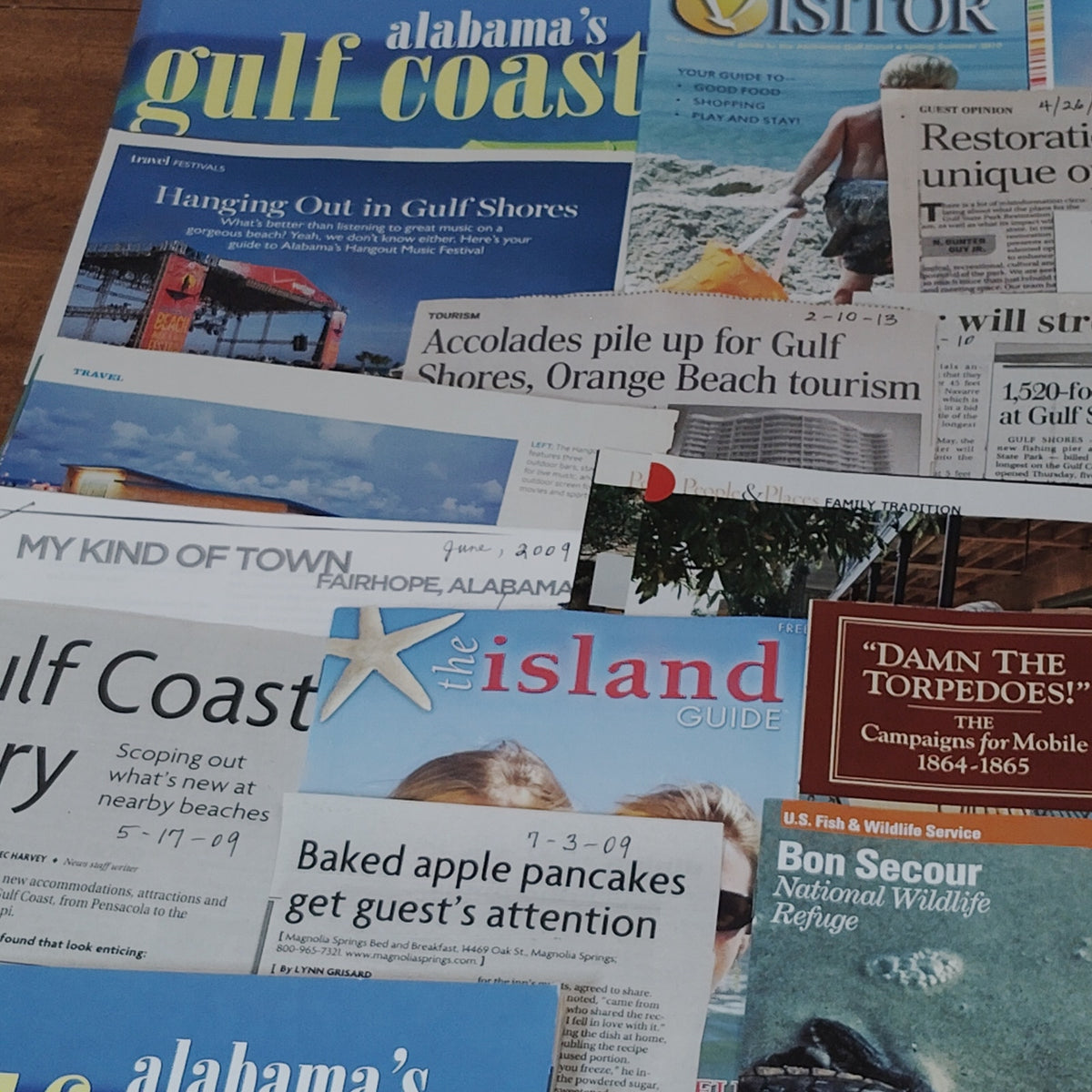 Gulf Shores, AL 2009 Travel Ephemera Lot - Brochures, Guides, Newspapers