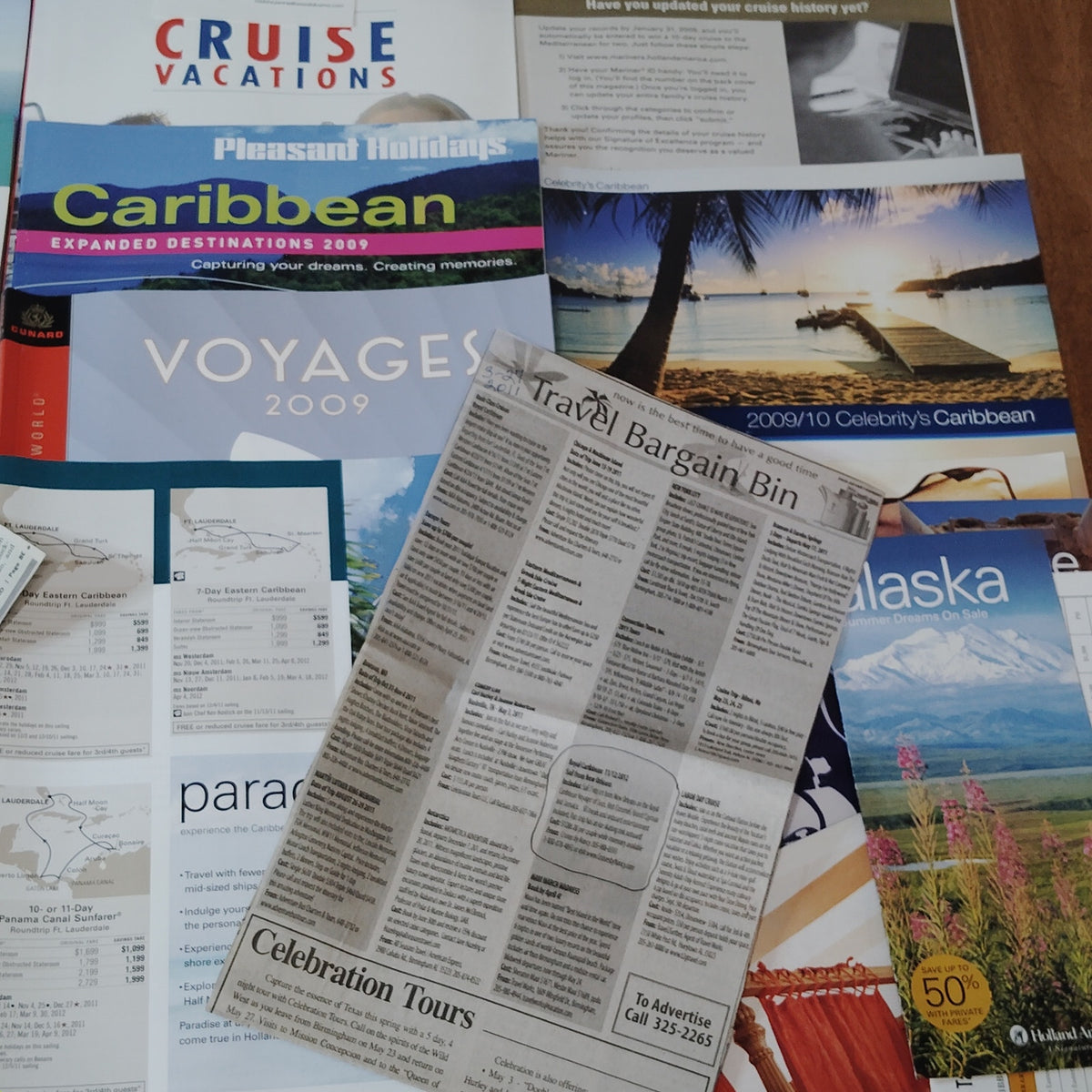 Caribbean Cruises Travel Ephemera Lot 2009-2010 Advertisements - Multi-color