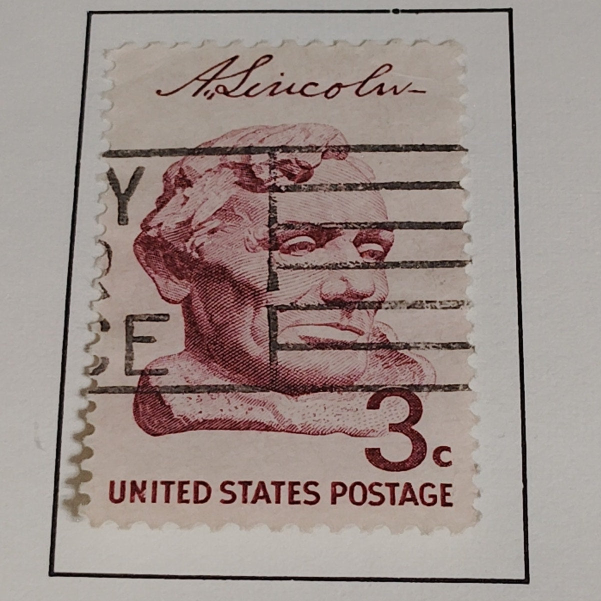 1959 Scott #1114 – 3¢ Abraham Lincoln / Cooper Union – Canceled