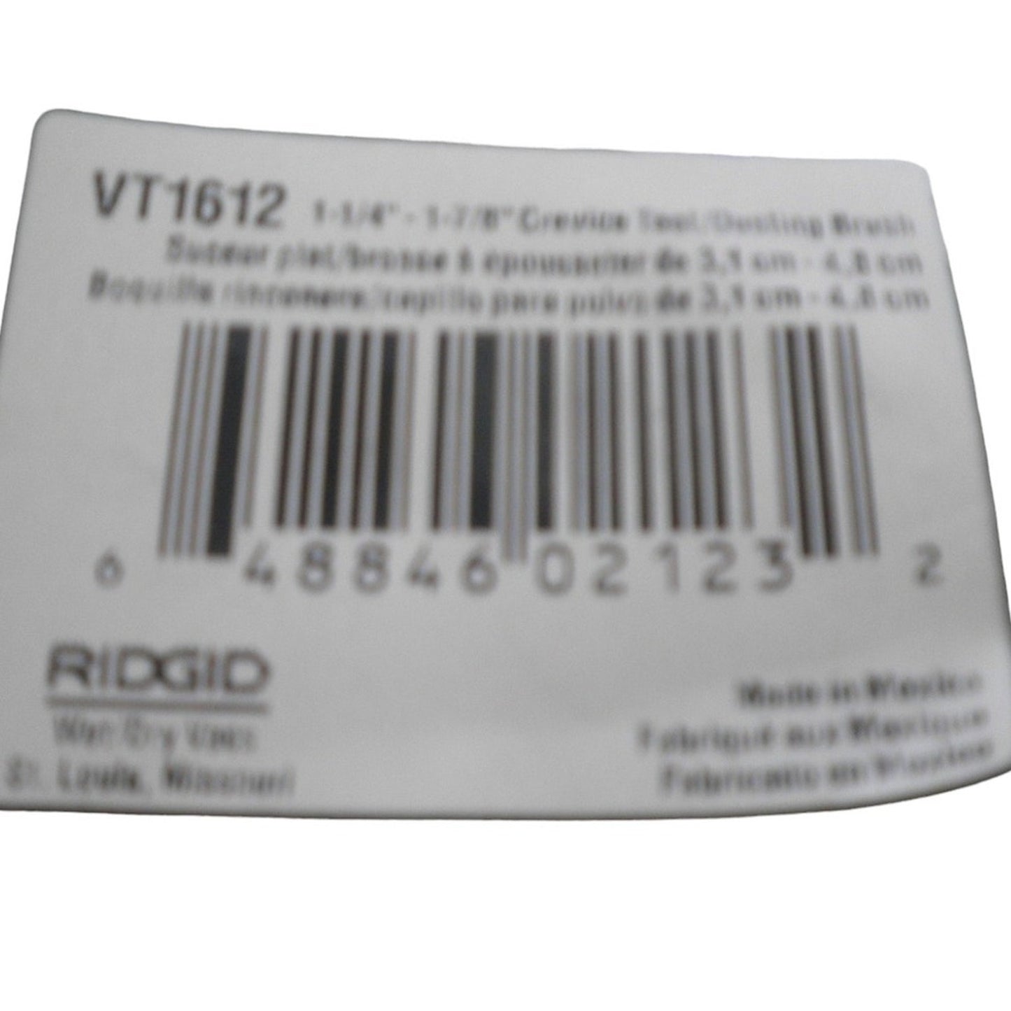 Ridgid 1-1/4 in. Dusting Brush & Crevice Tool attachments, Wet/Dry Shop Vacuum