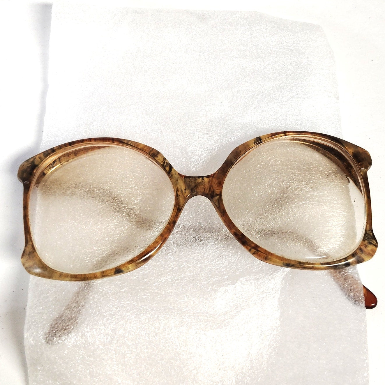 VTG Farah 4160 Oversized Amber Demi‑Tortoiseshell Eyeglass Frames Hong Kong