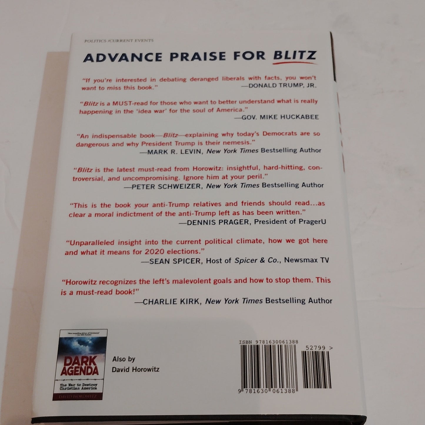Blitz Trump Will Smash the Left and Win 2020 Hardcover LN Condition
