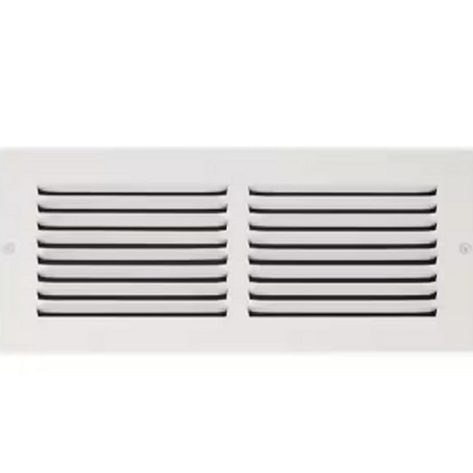 Everbilt 8 in. x 4 in. Steel Return Air Grille in White