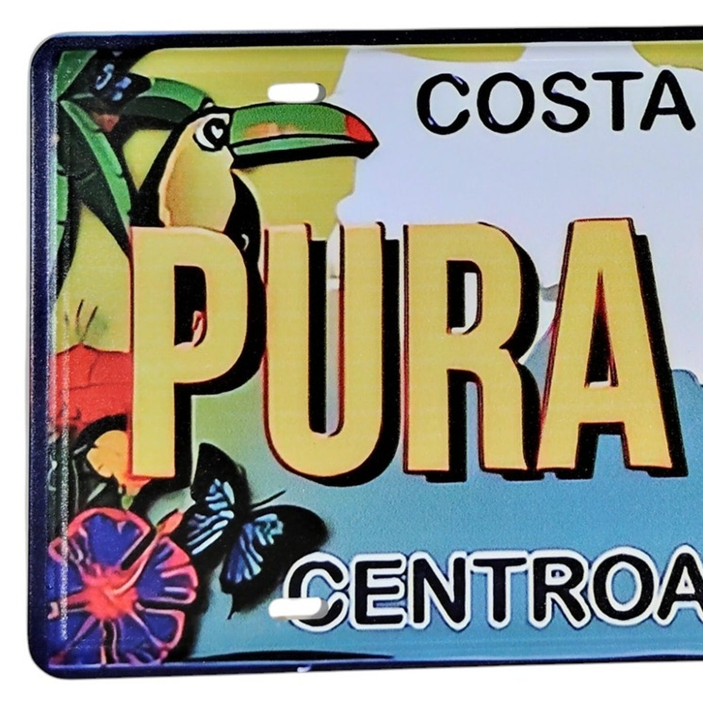 Costa Rica Pura Vida License Plate – Centroamerica Design – Standard 12" x 6" Tin Vanity Plate