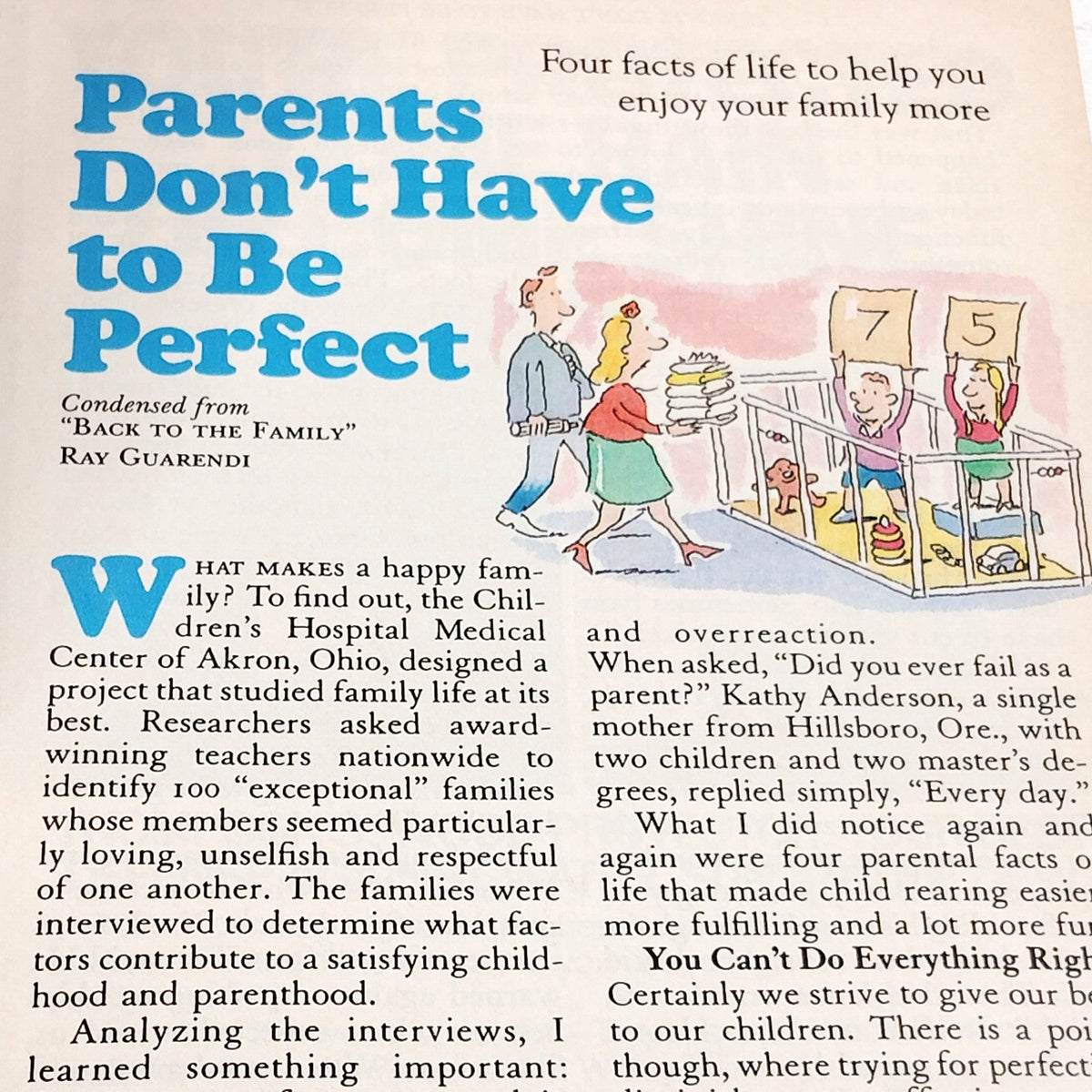 Reader's Digest July 1992 The Family Gap Window of Hope Vintage Magazine