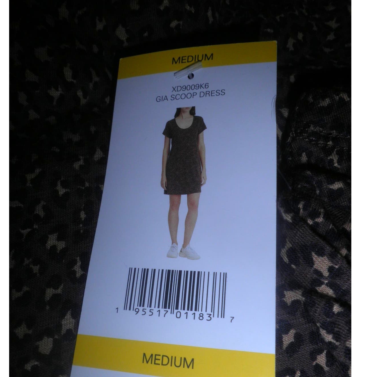 Womens MED S/S Gia Scoop T-Shirt Dress - Racing Leopard Taupe, Social Standard