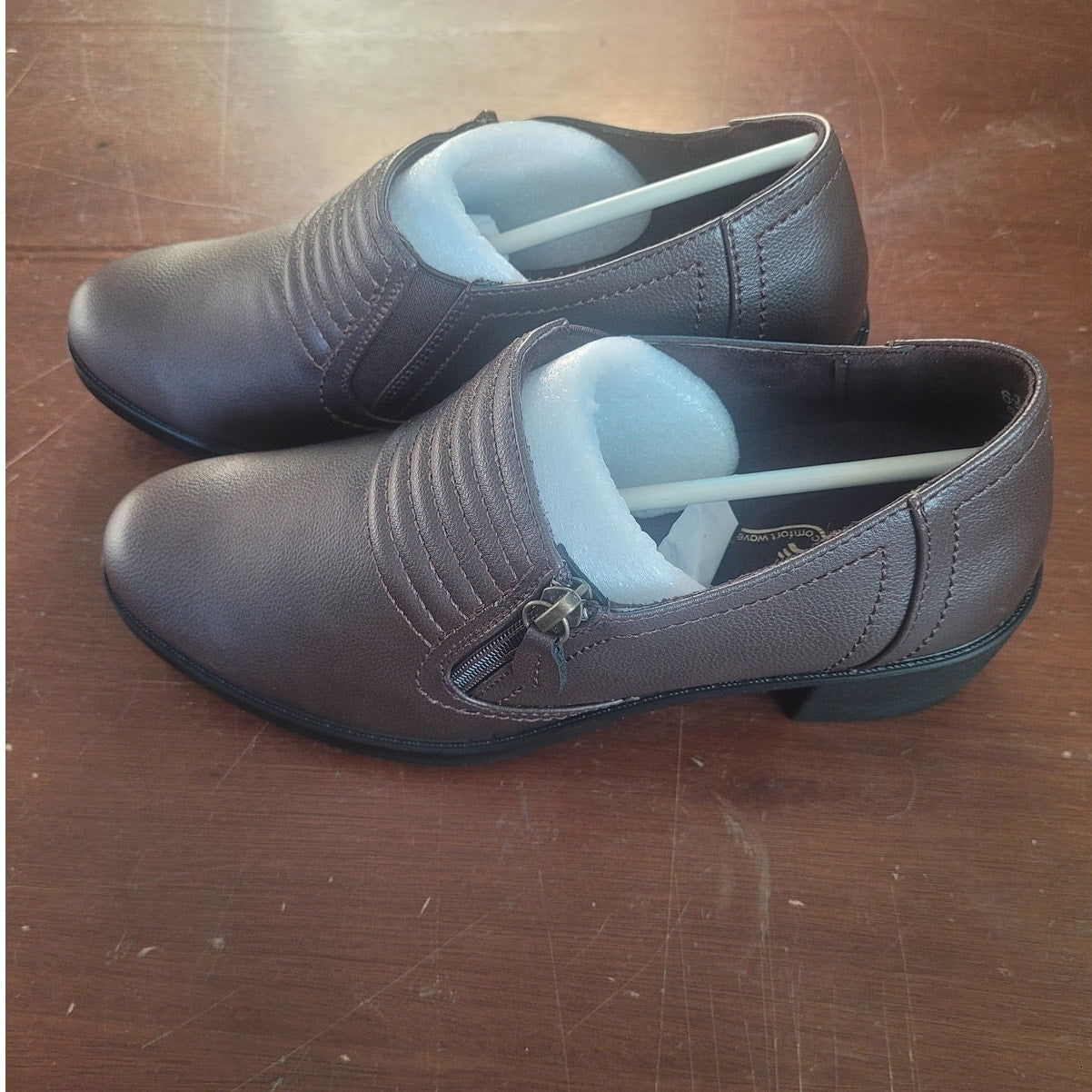 Easy Street Grove Bootie – Brown, Women’s 6.5 WW, Side Zip Comfort Ankle Boot