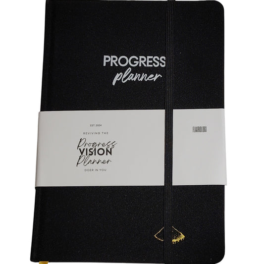 Progress Undated 365 Day Goal Setting, Progress Planner Notebook Black 196 Pages