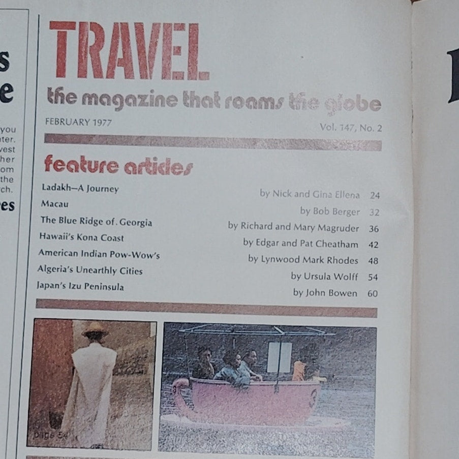 TRAVEL! Magazine February 1977 Ladakh Issue - Vintage Collectible