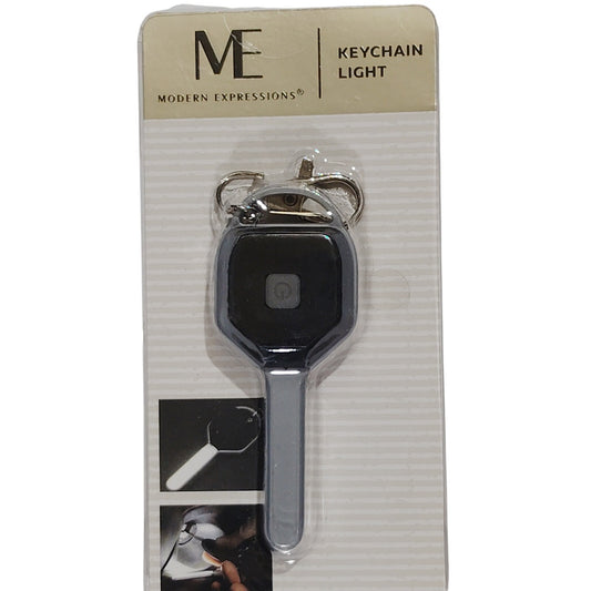 Keychain Light (COB LED, Slim Design, Battery Included, Black/Silver, NIP)