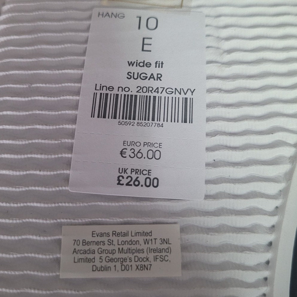 EVANS Women’s Navy Sneaker – Wide Fit, Metallic Sheen, Size 10W