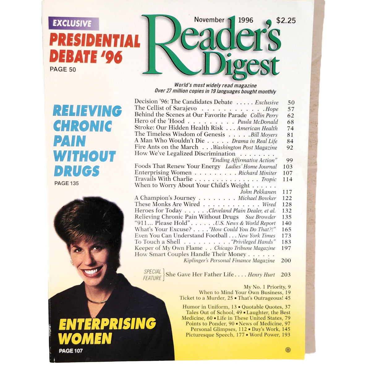 Reader's Digest November 1996 Presidential Debate '96 Clinton Dole Magazine
